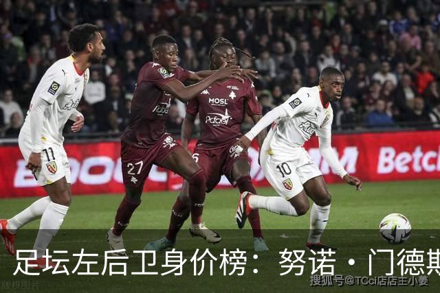 足坛左后卫身价榜：努诺·门德斯居首，格瓦迪奥尔、奥赖利前三